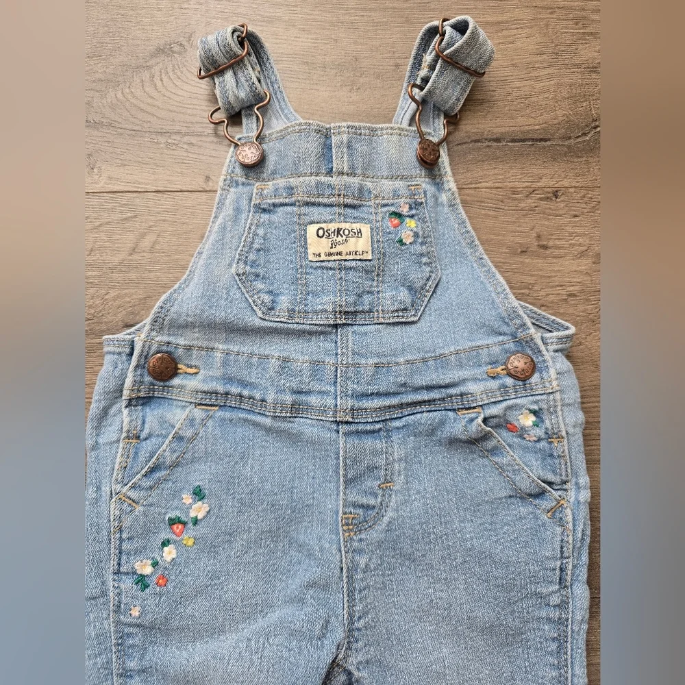 OshKosh B'gosh Vintage Denim Overalls Infant Size 6 Month